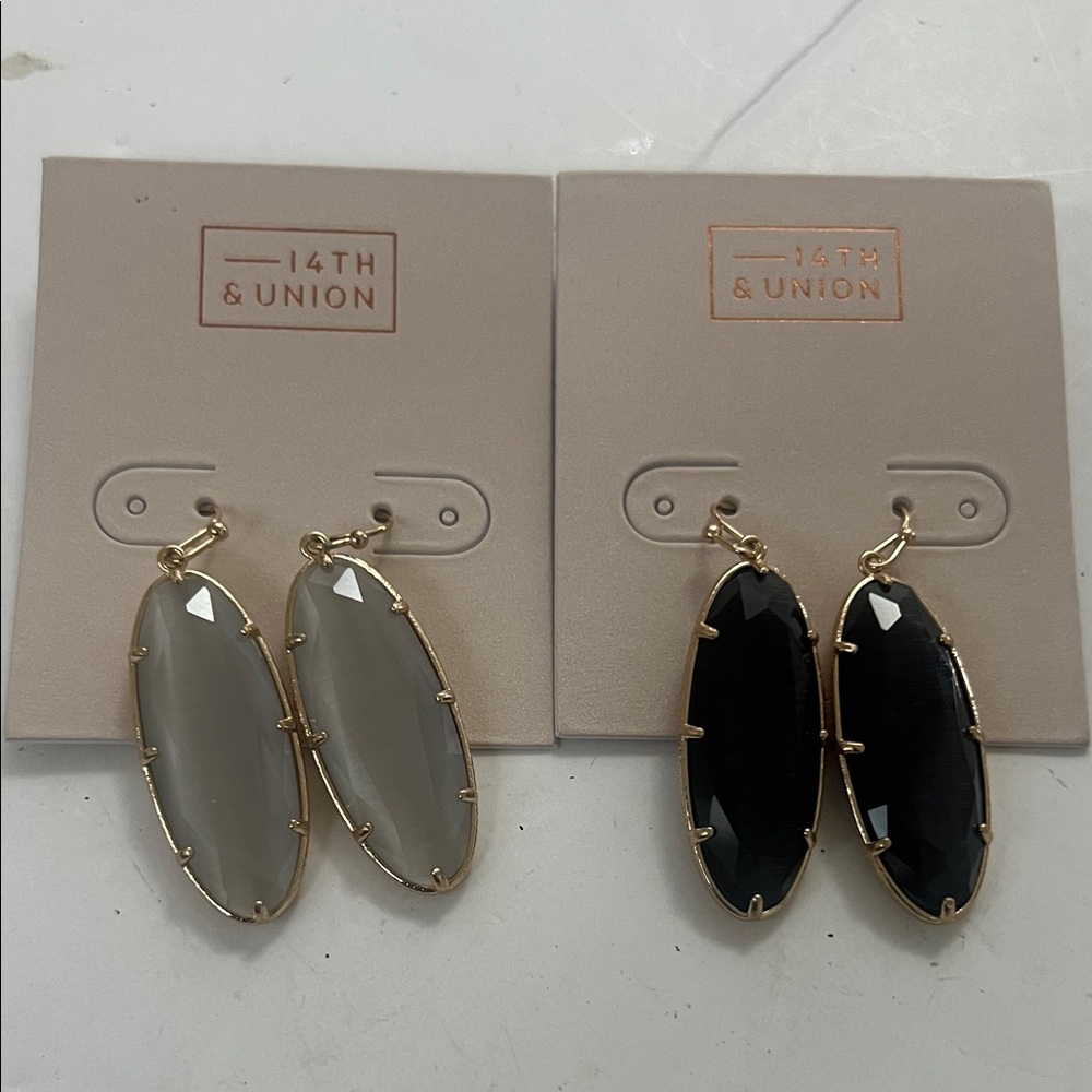 14th & Union Gold and Gray Oval Earrings 2 sets